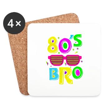 80er 80er Jahre Bro Vintage Retro Fan der 80er Jahre - Untersetzer (4er-Set) - Weiß - Vorne