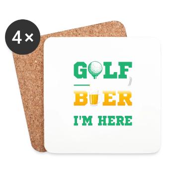 Golf And Beer That's Why I'm Here Par Tee Golfing - Coasters (set of 4) - white - Front