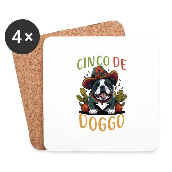 Joyeux Cinco de Mayo Cinco De Doggo Bulldog - Dessous de verre (lot de 4) - blanc - Devant