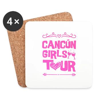 Équipe du parti de Cancun - Dessous de verre (lot de 4) - blanc - Devant