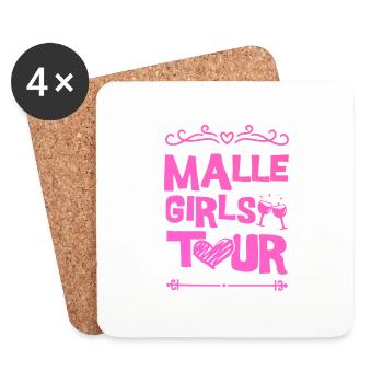 Malle Party Team - Untersetzer (4er-Set) - Weiß - Vorne