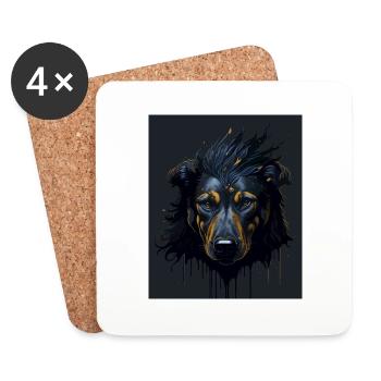 HUNDE DESIGN SPLASH ART I HUNDELIEBHABER - Untersetzer (4er-Set) - Weiß - Vorne