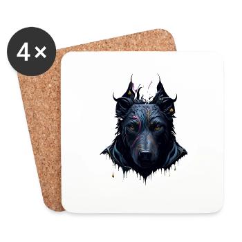 HUNDE DESIGN SPLASH ART I HUNDELIEBHABER - Untersetzer (4er-Set) - Weiß - Vorne