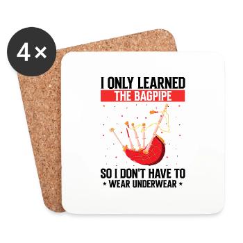 Bagpipe Quote for Scots and Bagpipe Musicians - Coasters (set of 4) - white - Front