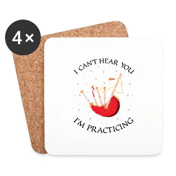 Bagpipe training and bagpipe playing - Coasters (set of 4) - white - Front