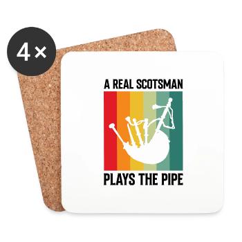 Bagpipe teacher quote and bagpipe players - Coasters (set of 4) - white - Front