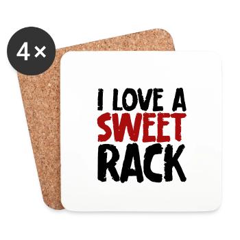 J’aime un support sucré - Dessous de verre (lot de 4) - blanc - Devant