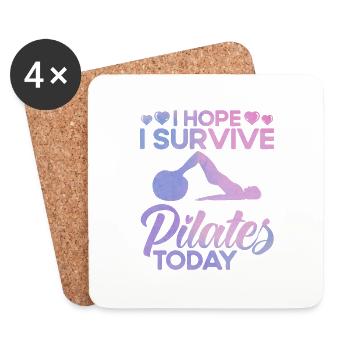 Pilates Ich hoffe ich überlebe heute Pilates Gesch - Untersetzer (4er-Set) - Weiß - Vorne