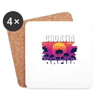 Croatia Urlaub - Untersetzer (4er-Set) - Weiß - Vorne