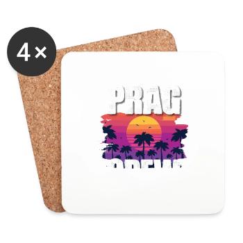 Prag Urlaub - Untersetzer (4er-Set) - Weiß - Vorne