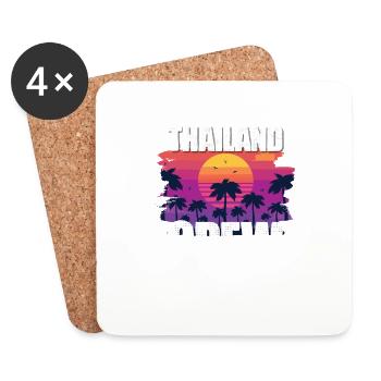 Vacances en Thaïlande - Dessous de verre (lot de 4) - blanc - Devant