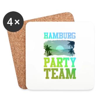 Hamburg Party Team - Untersetzer (4er-Set) - Weiß - Vorne