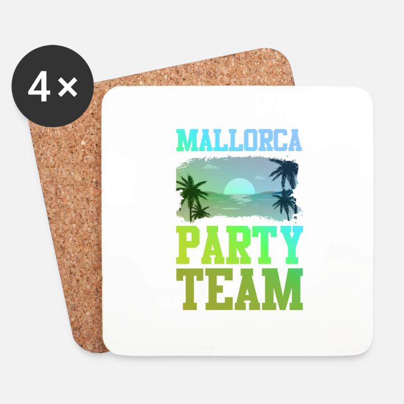 Mallorca Party Team - Untersetzer (4er-Set) - Weiß