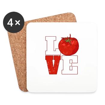 Love Tomato Gardening Vegetable Garden Plants - Coasters (set of 4) - white - Front