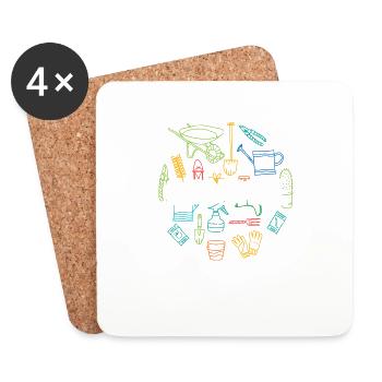 Vie de jardin Drôle drôle d’amoureux du jardinage Plante - Dessous de verre (lot de 4) - blanc - Devant