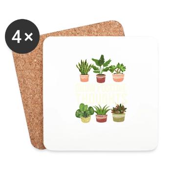 Growing Positive Thoughts Funny Gardening - Coasters (set of 4) - white - Front