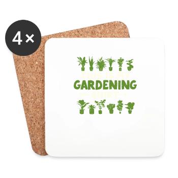Dies ist mein Gartenarbeit Shirt lustig Gärtner - Untersetzer (4er-Set) - Weiß - Vorne