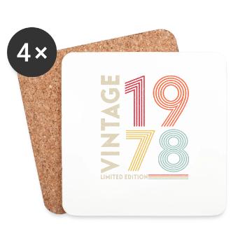 1978 Birthday Present - Coasters (set of 4) - white - Front