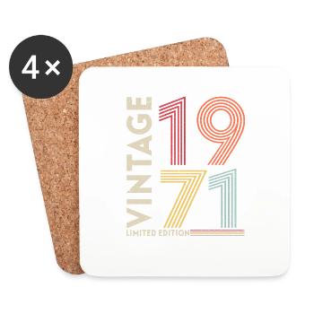 Né en 1971 Anniversaire Retro - Dessous de verre (lot de 4) - blanc - Devant