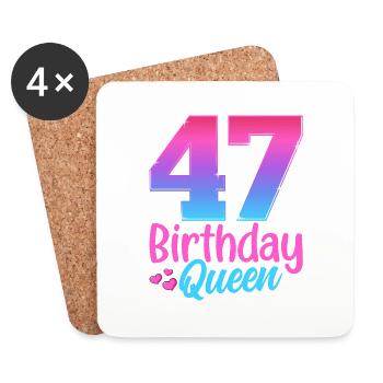Birthday Queen 47 Geburtstag - Coasters (set of 4) - white - Front