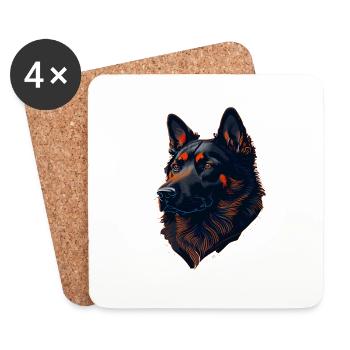 HUNDE DESIGN I HUNDELIEBHABER - Untersetzer (4er-Set) - Weiß - Vorne
