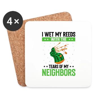 Bagpipe training and bagpipe playing - Coasters (set of 4) - white - Front