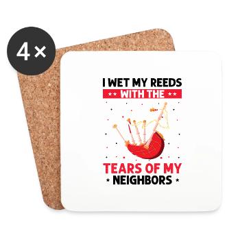 Bagpipes for bagpipers and Scots - Coasters (set of 4) - white - Front
