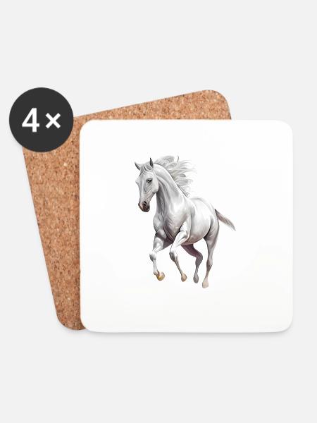 White Horse - Coasters (set of 4) - white