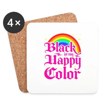 Black Is My Happy Color, Gothic Pink Emo Goth - Untersetzer (4er-Set) - Weiß - Vorne