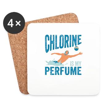 Chlorine Is My Perfume Schwimmer Schwimmen Sport - Untersetzer (4er-Set) - Weiß - Vorne