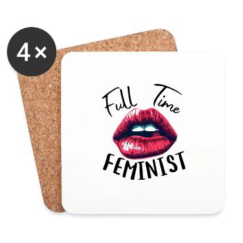 FULL TIME FEMINIST - Coasters (set of 4) - white - Front