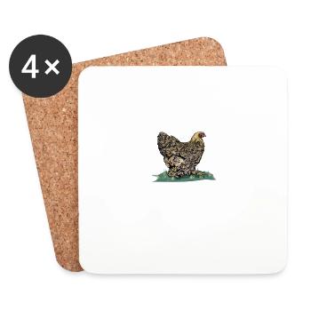 Brahma Hühner I Chicken Geflügel Motiv für - Untersetzer (4er-Set) - Weiß - Vorne