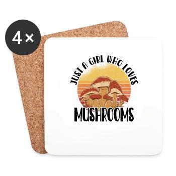 Cueilleur de champignons Chasseurs de champignons Amateurs de champignons Champignons Ferme de champignons - Dessous de verre (lot de 4) - blanc - Devant