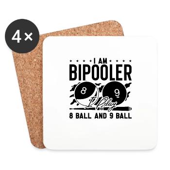 I Am Bipooler I Play Loves Cue Stick Pool Player - Untersetzer (4er-Set) - Weiß - Vorne