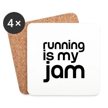 Courir est ma confiture - Dessous de verre (lot de 4) - blanc - Devant