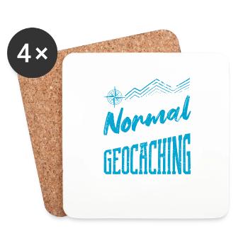 Früher war ich normal, dann entdeckte ich Geocache - Untersetzer (4er-Set) - Weiß - Vorne