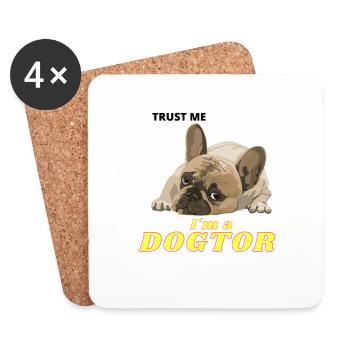Travel Cafe, Trust me, i'm a doctor - Coasters (set of 4) - white - Front