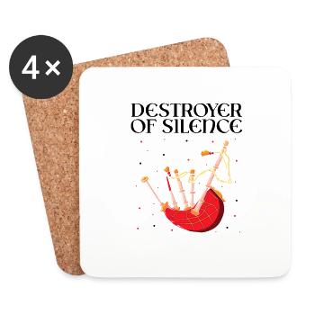 Bagpipe teacher quote and bagpipe players - Coasters (set of 4) - white - Front
