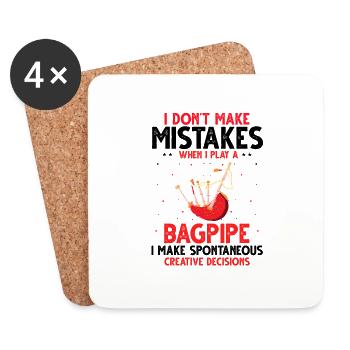Scotsman Quote for Bagpipe Musician and Bagpipes - Coasters (set of 4) - white - Front