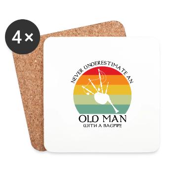 Scotsman Quote for Bagpipe Musician and Bagpipes - Coasters (set of 4) - white - Front