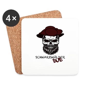 Schwarzwälder Bub Motiv mit Bollenhut zum Wandern - Untersetzer (4er-Set) - Weiß - Vorne