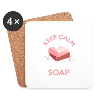 Keep Calm And Buy My Awesome Homemade Soap Soapmak - Coasters (set of 4) - white - Front