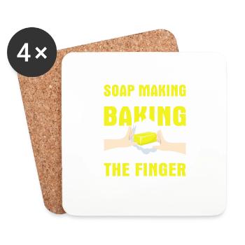 La fabrication du savon, c’est comme la cuisson du savonnier Soapmaki - Dessous de verre (lot de 4) - blanc - Devant
