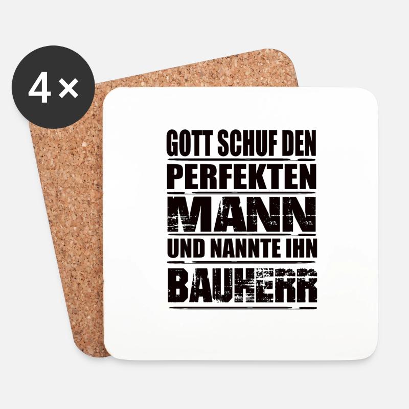 Bauherr - Untersetzer (4er-Set) - Weiß