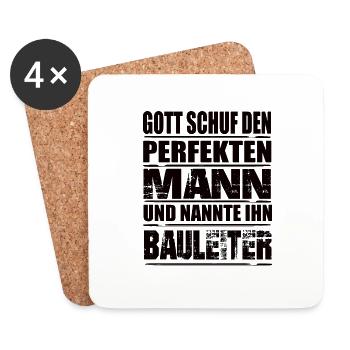 Bauleiter - Untersetzer (4er-Set) - Weiß - Vorne