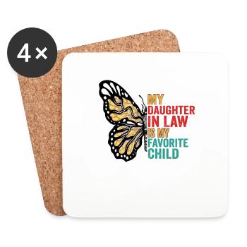My Daughter in Law Is My Favorite Child Butterfly - Coasters (set of 4) - white - Front