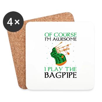 Bagpipe training and bagpipe playing - Coasters (set of 4) - white - Front