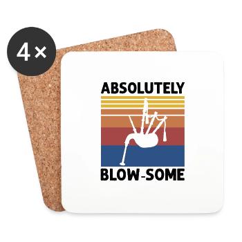 Bagpipe teacher quote and bagpipe players - Coasters (set of 4) - white - Front