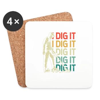 I Dig It Metal Detection Hunter Dectorist Geocache - Coasters (set of 4) - white - Front