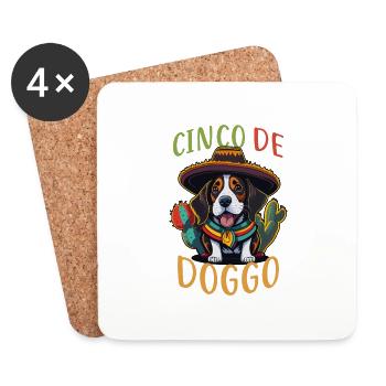 Cinco de Mayo Beagle Cinco de Doggo Beagle - Untersetzer (4er-Set) - Weiß - Vorne